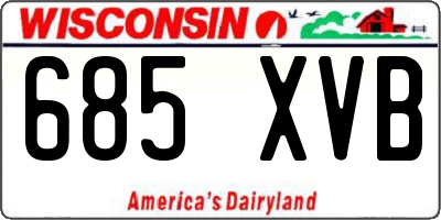 WI license plate 685XVB