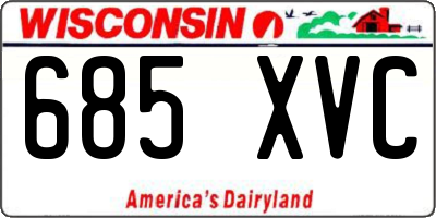 WI license plate 685XVC