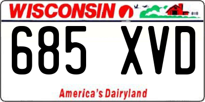 WI license plate 685XVD