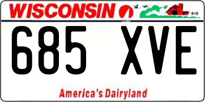 WI license plate 685XVE