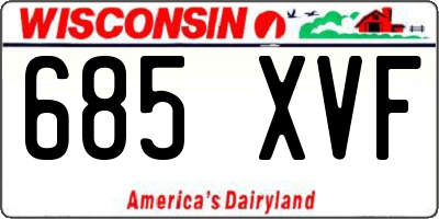 WI license plate 685XVF