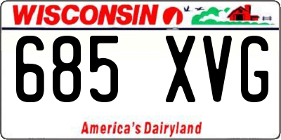 WI license plate 685XVG