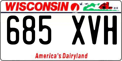WI license plate 685XVH