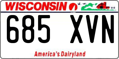 WI license plate 685XVN