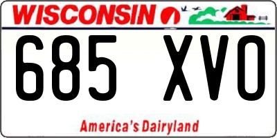 WI license plate 685XVO