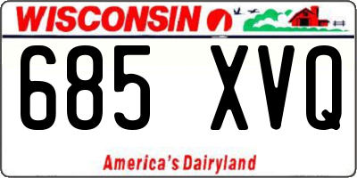 WI license plate 685XVQ