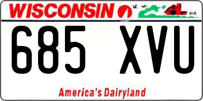 WI license plate 685XVU