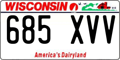 WI license plate 685XVV