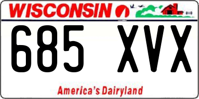 WI license plate 685XVX