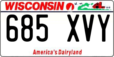 WI license plate 685XVY