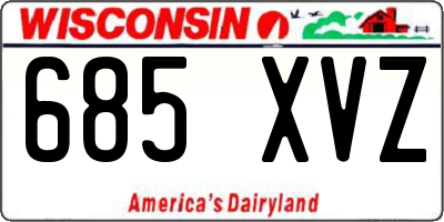 WI license plate 685XVZ