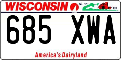 WI license plate 685XWA