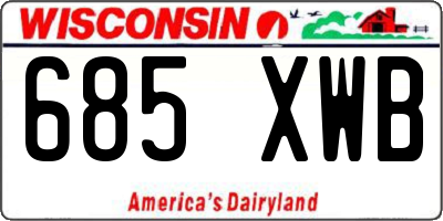 WI license plate 685XWB
