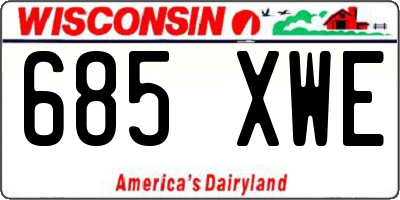WI license plate 685XWE
