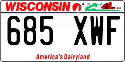 WI license plate 685XWF