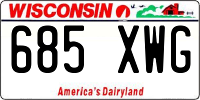 WI license plate 685XWG