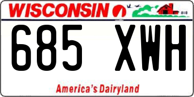 WI license plate 685XWH