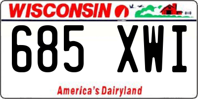 WI license plate 685XWI