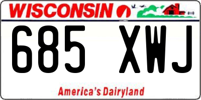 WI license plate 685XWJ