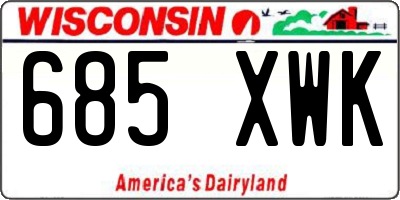 WI license plate 685XWK