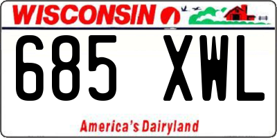 WI license plate 685XWL