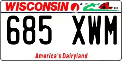 WI license plate 685XWM