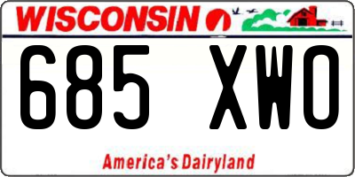 WI license plate 685XWO