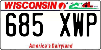 WI license plate 685XWP