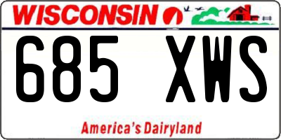 WI license plate 685XWS