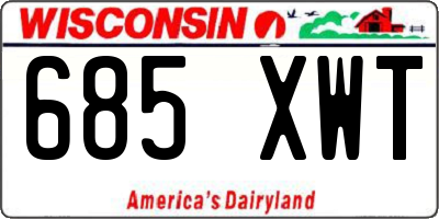 WI license plate 685XWT