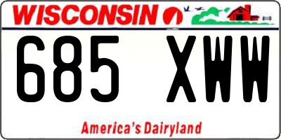 WI license plate 685XWW