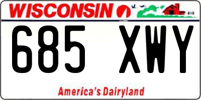 WI license plate 685XWY