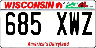 WI license plate 685XWZ
