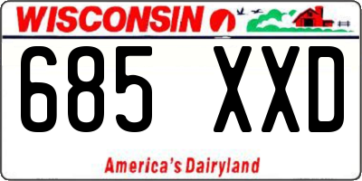 WI license plate 685XXD