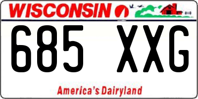WI license plate 685XXG