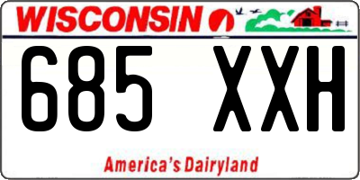 WI license plate 685XXH