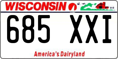 WI license plate 685XXI