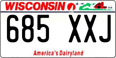 WI license plate 685XXJ