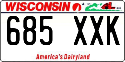 WI license plate 685XXK
