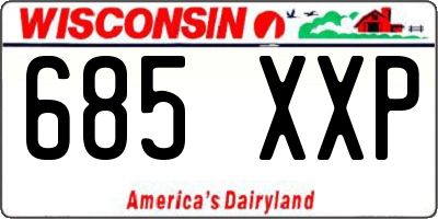 WI license plate 685XXP