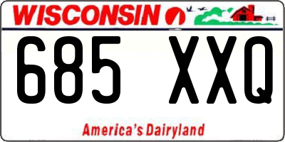 WI license plate 685XXQ