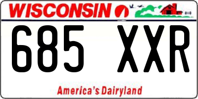 WI license plate 685XXR