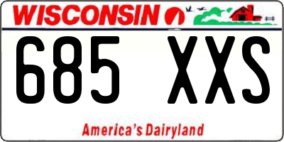 WI license plate 685XXS