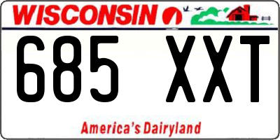 WI license plate 685XXT