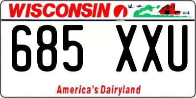 WI license plate 685XXU