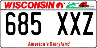 WI license plate 685XXZ