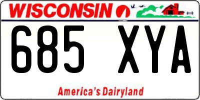WI license plate 685XYA