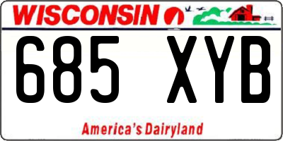 WI license plate 685XYB