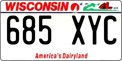WI license plate 685XYC