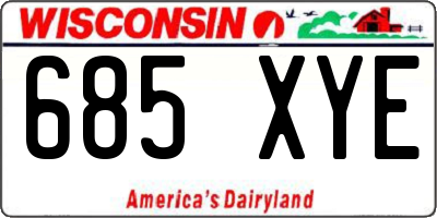 WI license plate 685XYE
